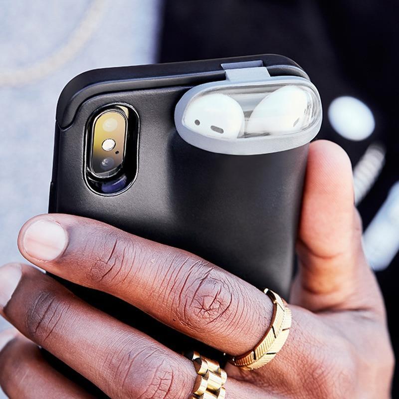 Iphone Cover with Hard Case Airpods Holder