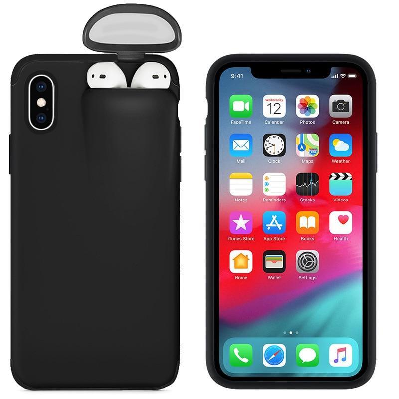 Iphone Cover with Hard Case Airpods Holder